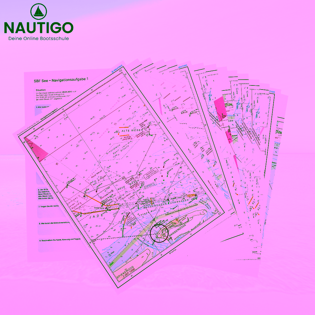 SBF See Seekarten (Sportbootführerschein See Navigationsaufgaben) - Nautigo Sbf See Seekarten (Sportbootführerschein See Navigationsaufgaben) – Bild 5
