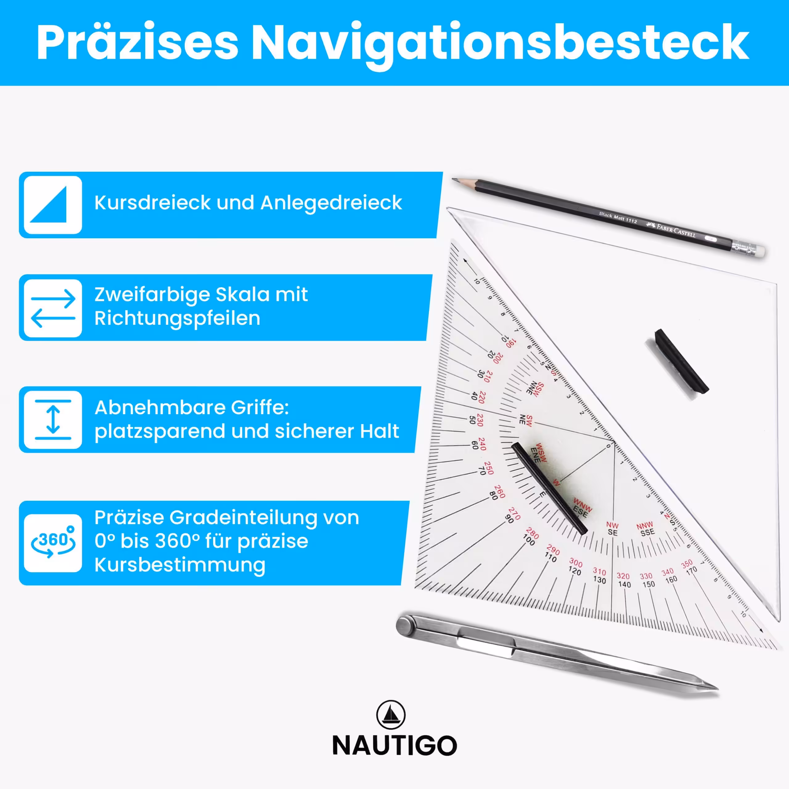 Navigationsbesteck - Nautigo Navigationsbesteck – Bild 3