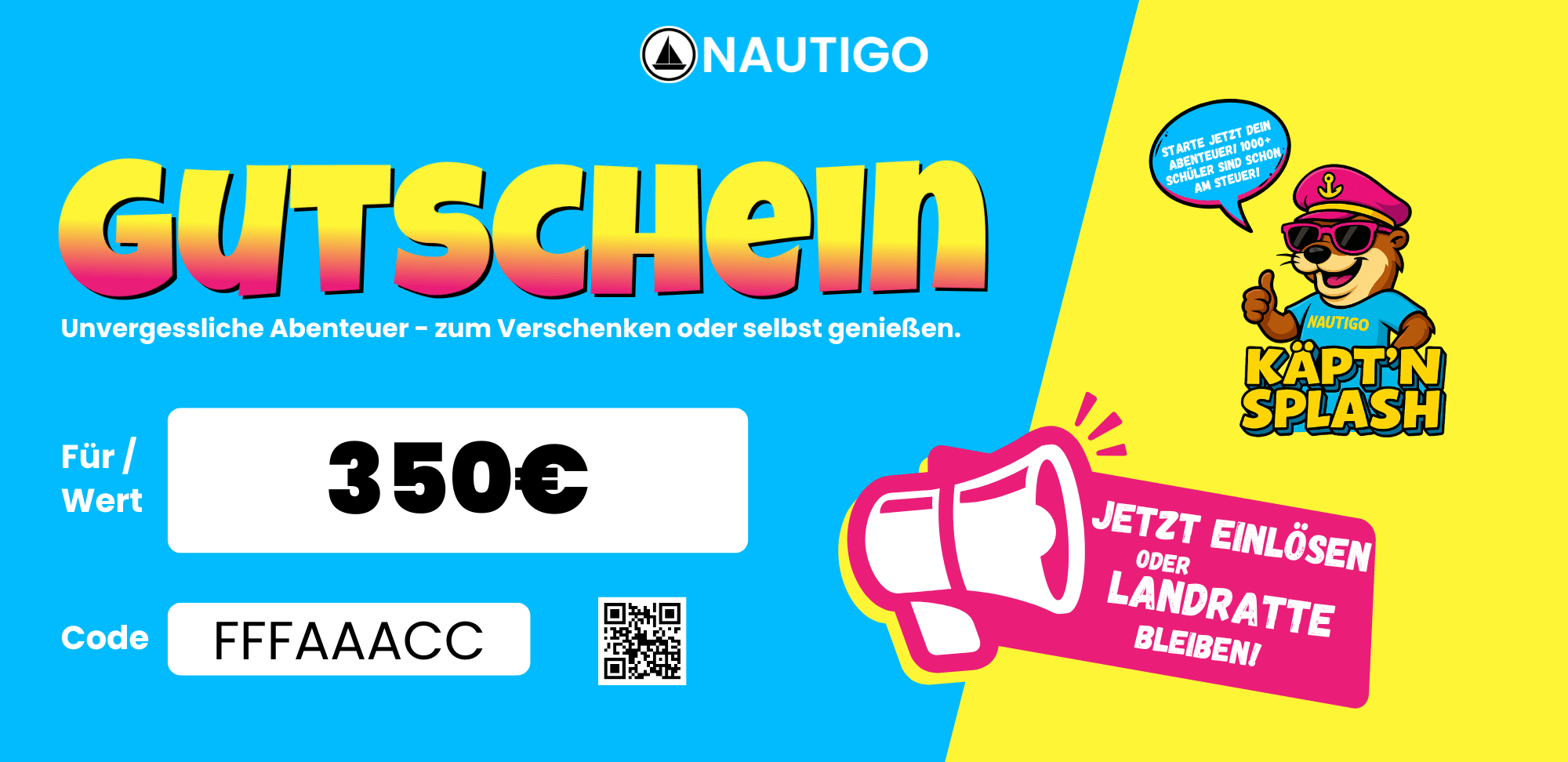 Gutscheine - Nautigo 350 € Wertgutschein